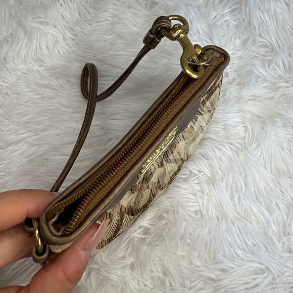 COACH Brown Signature Wristlet - Picture 5 of 6
